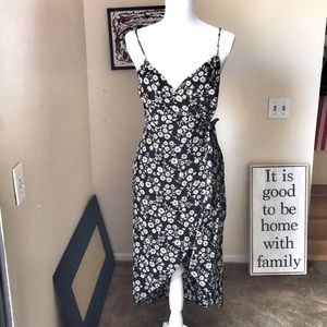 Floral Print Wrap Spaghetti strap Sundress